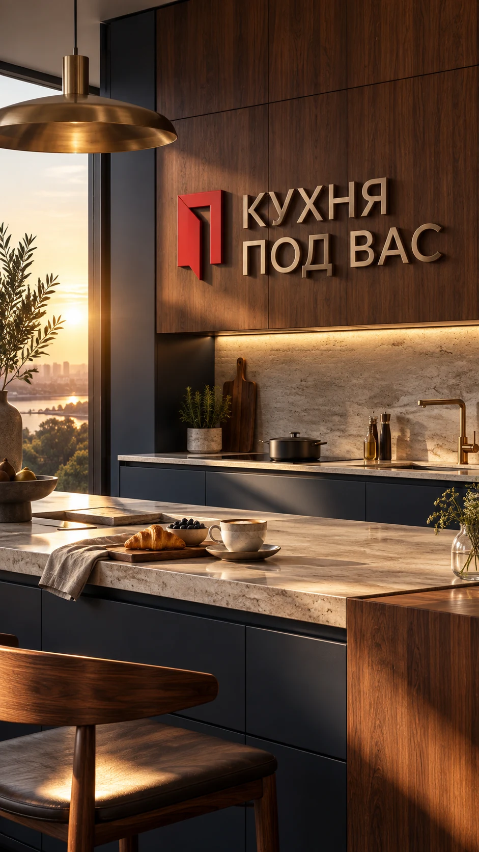Концептуальная ИИ-иллюстрация к статье «Кухня под ваши привычки: вопросы до выбора фасадов»